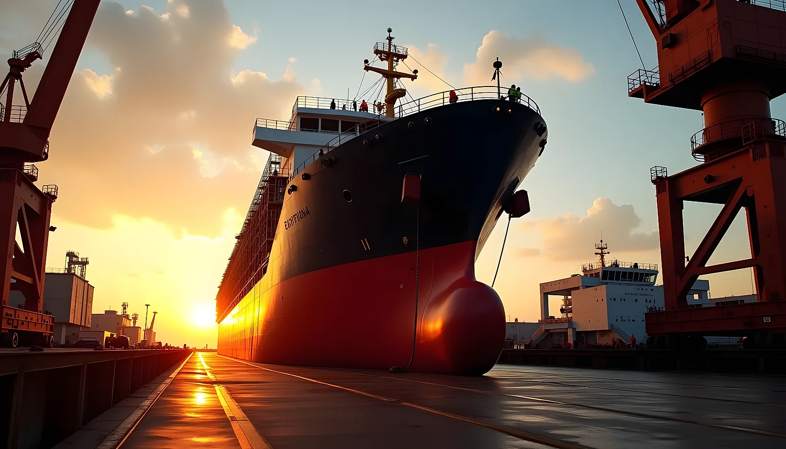 Ship in dry dock