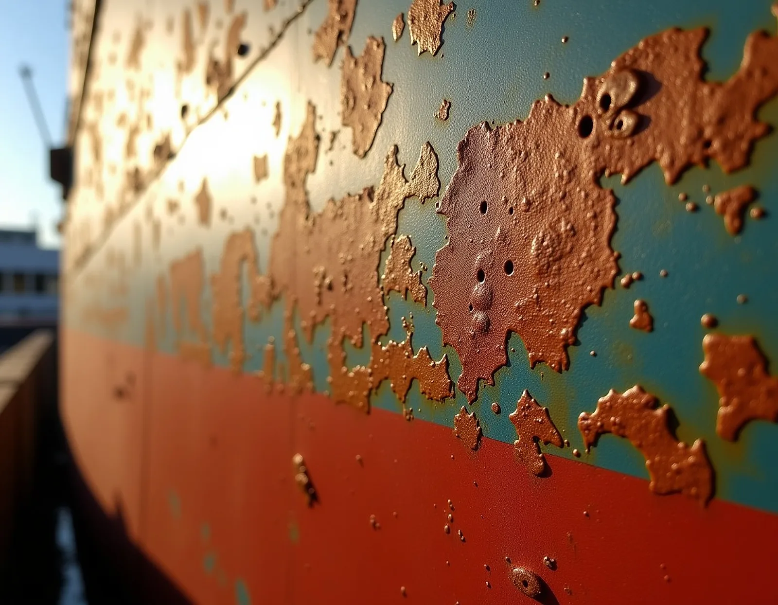 Weathered ship hull plating