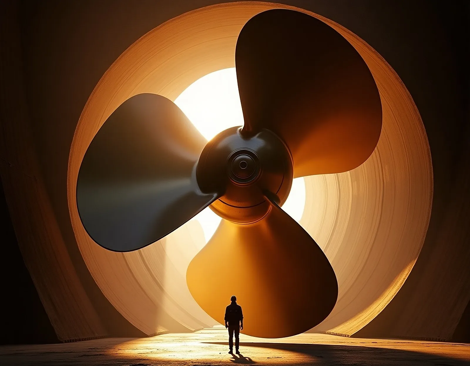 Propeller in dry dock